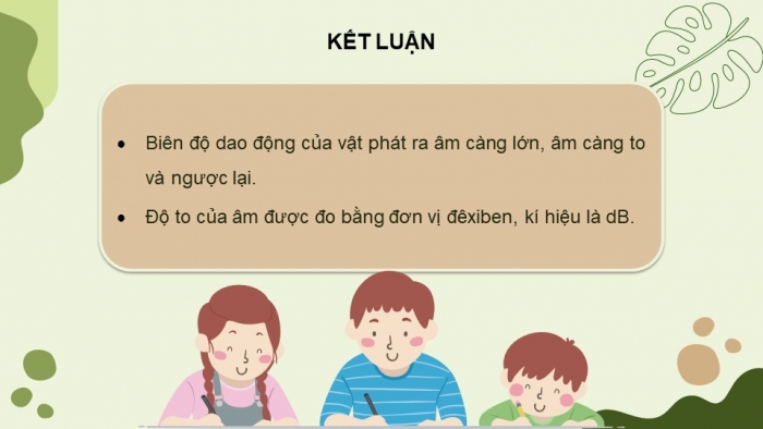 Giáo án điện tử KHTN 7 cánh diều – Phần vật lí bài 10: Biên độ, tần số, độ to và độ cao của âm