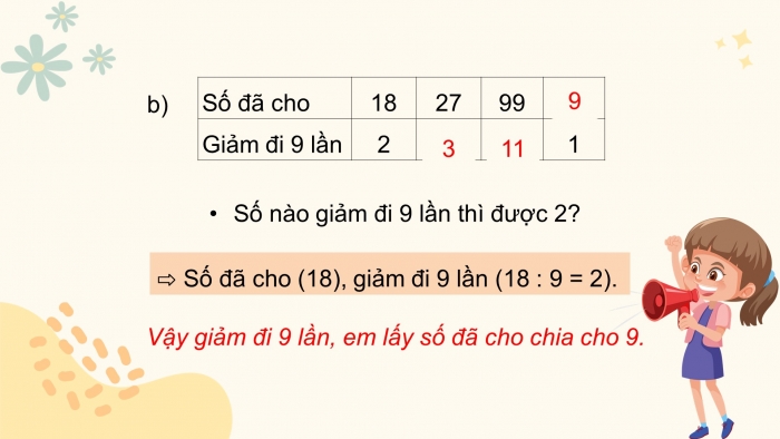 Giáo án điện tử toán 3 chân trời bài: Bảng chia 9