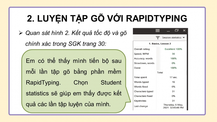 Giáo án điện tử tin học 3 cánh diều bài 3: Em tập gõ hàng phím trên và dưới