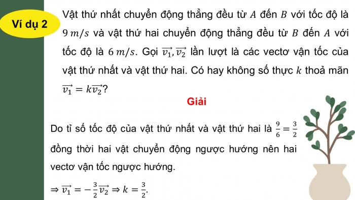 Giáo án điện tử toán 10 cánh diều bài 5: Tích của một số với một vectơ