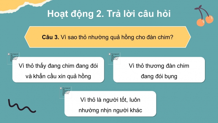 Giáo án điện tử tiếng việt 3 kết nối bài 10: Quả hồng của thỏ con. tiết 1 – 2. Đọc