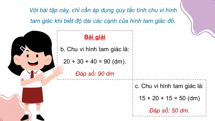 Giáo án điện tử toán 3 kết nối bài 50: Chu vi hình tam giác, hình tứ giác, hình chữ nhật, hình vuông