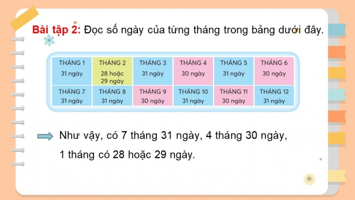 Giáo án điện tử toán 3 chân trời bài: Tháng, năm (2 tiết)