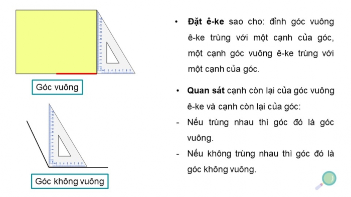 Giáo án điện tử toán 3 chân trời bài: Góc vuông. Góc không vuông (2 tiết)