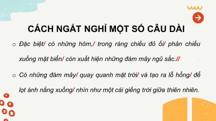 Giáo án điện tử tiếng việt 3 chân trời chủ đề 12 bài 2: Những đám mây ngũ sắc (tiết 5)