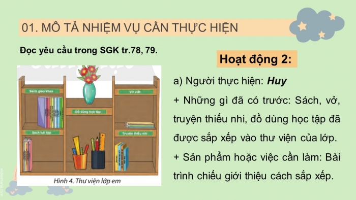 Giáo án điện tử tin học 3 chân trời bài 15: Nhiệm vụ của em và sự trợ giúp của máy tính