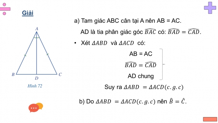 Giáo án điện tử toán 7 cánh diều bài 7: Tam giác cân