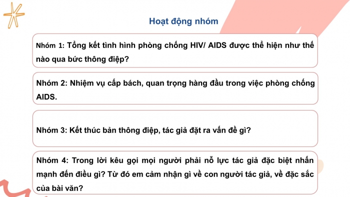 Giáo án điện tử Ngữ văn 12 bài: Thông điệp nhân Ngày Thế giới phòng chống AIDS, 1 - 12 - 2003