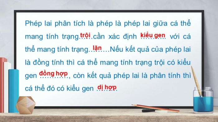 Giáo án điện tử sinh học 9 bài 3: Lai một cặp tính trạng (tiếp theo)