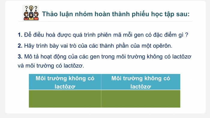 Giáo án điện tử Sinh học 12 bài 3: Điều hoà hoạt động gen