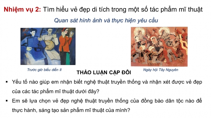 Giáo án điện tử Mĩ thuật 8 kết nối Bài 3: Nghệ thuật truyền thống