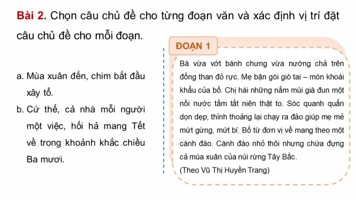 Giáo án điện tử Tiếng Việt 4 kết nối Bài 1 Viết: Tìm hiểu đoạn văn và câu chủ đề