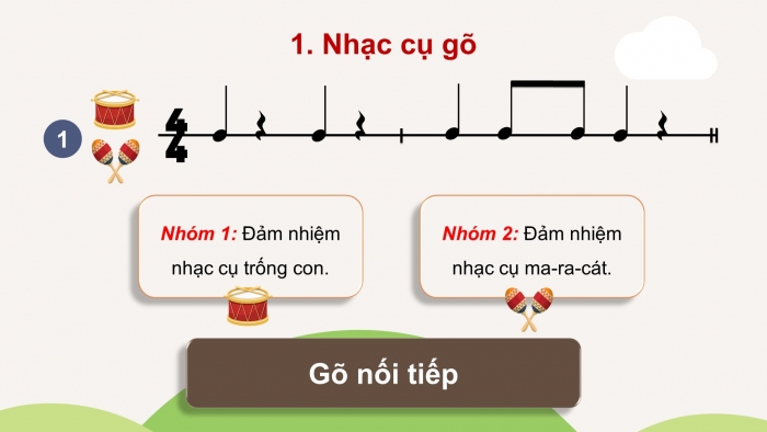 Giáo án điện tử Âm nhạc 4 kết nối Tiết 6: Ôn bài hát: Chim sáo; Nhạc cụ: Thể hiện nhạc cụ gõ, nhạc cụ giai điệu