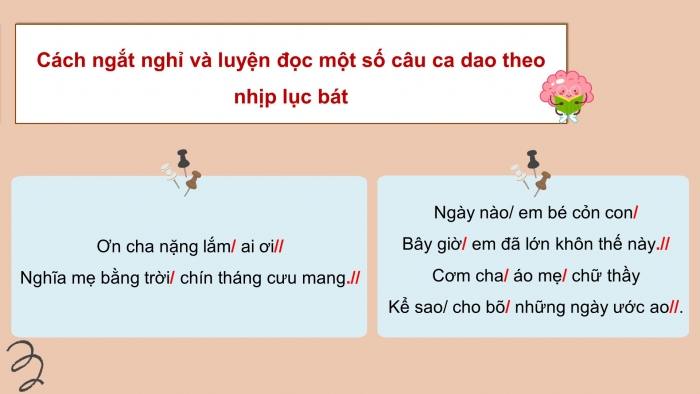 Giáo án điện tử Tiếng Việt 4 chân trời CĐ 2 Bài 2 Đọc: Ca dao về tình yêu thương