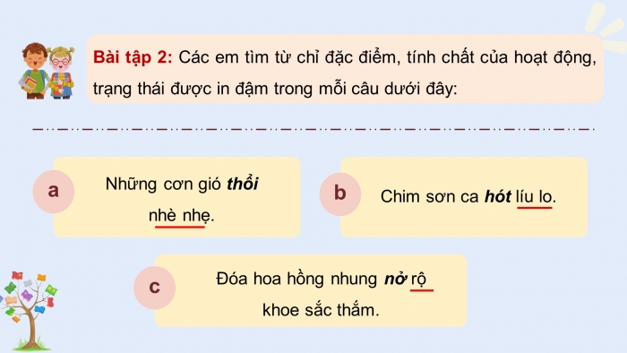 Giáo án điện tử Tiếng Việt 4 chân trời CĐ 2 Bài 4 Luyện từ và câu: Tính từ