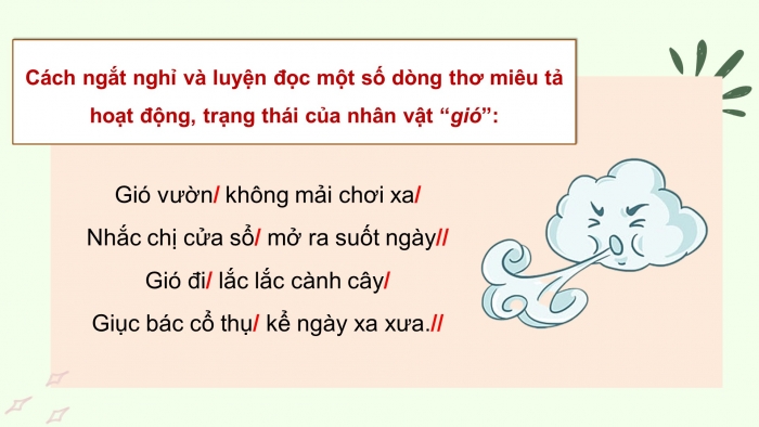 Giáo án điện tử Tiếng Việt 4 chân trời CĐ 2 Bài 7 Đọc: Gió vườn