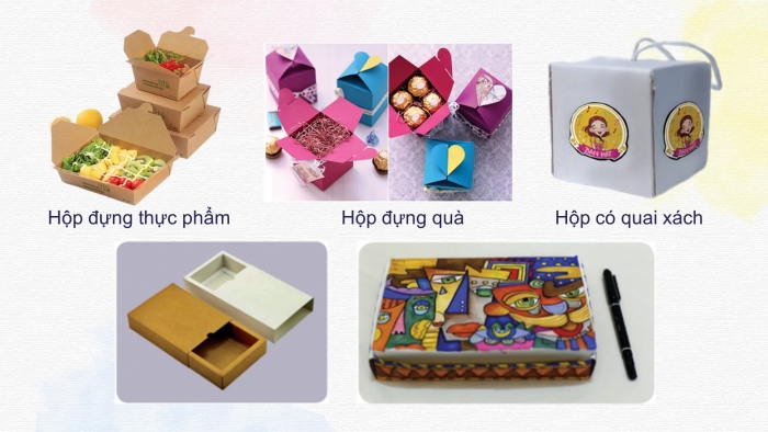 Giáo án điện tử Mĩ thuật 8 cánh diều Bài 5: Thiết kế trang trí bao bì bằng giấy (Bản 1)