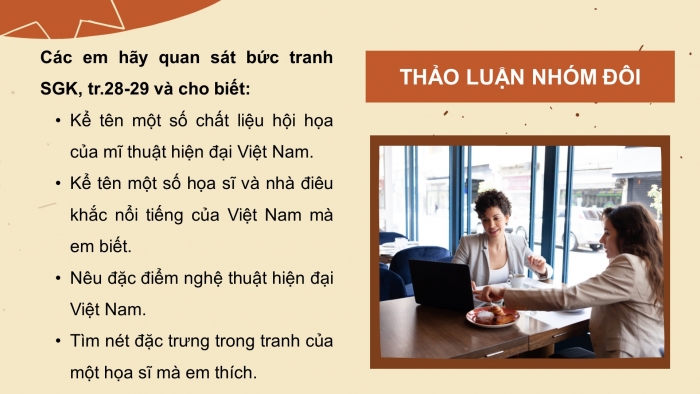 Giáo án điện tử Mĩ thuật 8 cánh diều Bài 7: Tìm hiểu nghệ thuật hiện đại Việt Nam