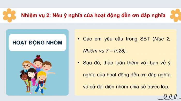 Giáo án điện tử HĐTN 4 chân trời (bản 2) Tuần 15: HĐGDTCĐ - Hoạt động đền ơn đáp nghĩa tại địa phương