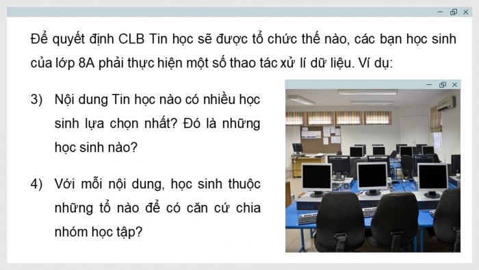 Giáo án điện tử Tin học 8 kết nối Bài 6: Sắp xếp và lọc dữ liệu