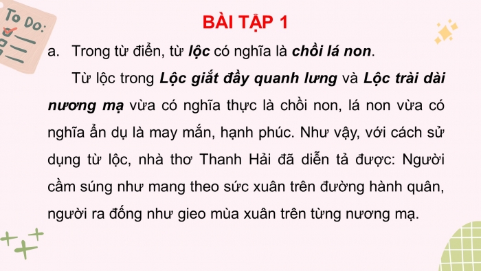 Giáo án điện tử tiết : Thực hành tiếng việt - Ngữ cảnh và nghĩa của từ trong ngữ cảnh, biện pháp tu từ