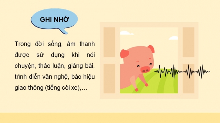 Giáo án điện tử Khoa học 4 cánh diều Bài 10: Âm thanh trong cuộc sống