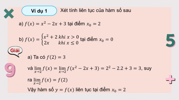 Giáo án điện tử Toán 11 chân trời Chương 3 Bài 3: Hàm số liên tục