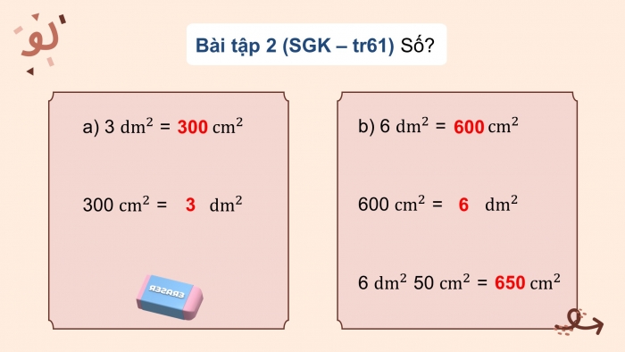 Giáo án điện tử Toán 4 kết nối Bài 18: Đề - xi mét vuông, mét vuông, mi - li - mét vuông