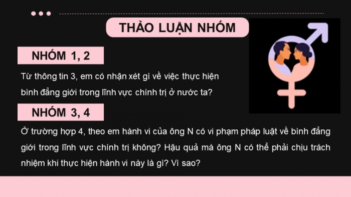 Giáo án điện tử Kinh tế pháp luật 11 kết nối Bài 10: Bình đẳng trong các lĩnh vực