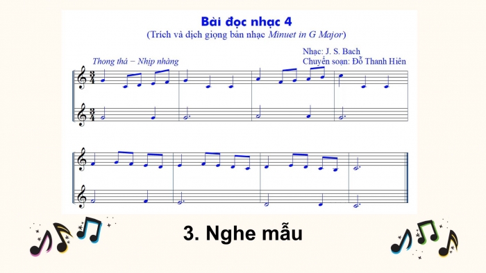 Giáo án điện tử Âm nhạc 8 cánh diều Bài 8 tiết 1: Bài đọc nhạc số 4, bài hòa tấu số 4