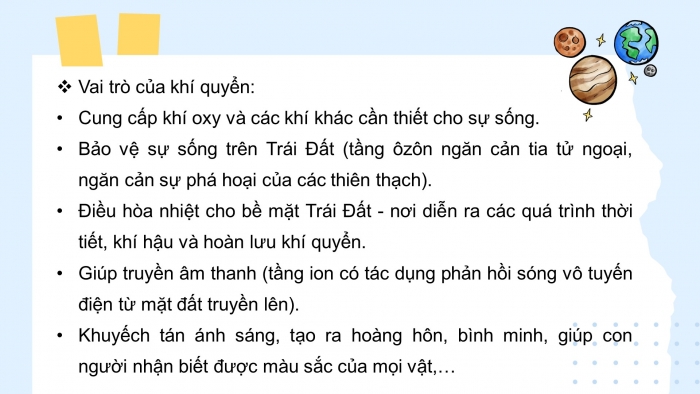 Giáo án điện tử bài 8: khí quyển, sự phân bố nhiệt độ không khí trên trái đất