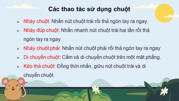 Giáo án điện tử bài 3: Em tập sử dụng chuột