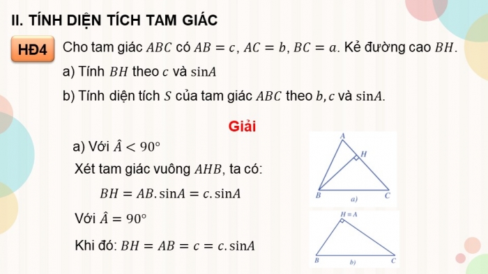 Giáo án điện tử toán 10 cánh diều bài 2: Giải tam giác. tính diện tích tam giác (2 tiết)