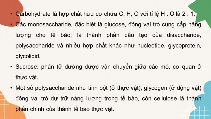 Giáo án điện tử sinh học 10 cánh diều bài 6: Các phân tử sinh học trong tế bào.