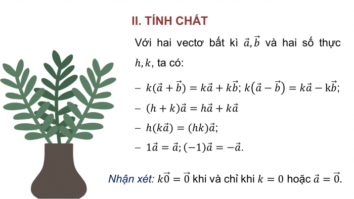 Giáo án điện tử toán 10 cánh diều bài 5: Tích của một số với một vectơ