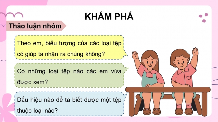 Giáo án điện tử tin học 3 cánh diều bài 1: Sắp xếp phân loại các tệp dữ liệu trong máy tính