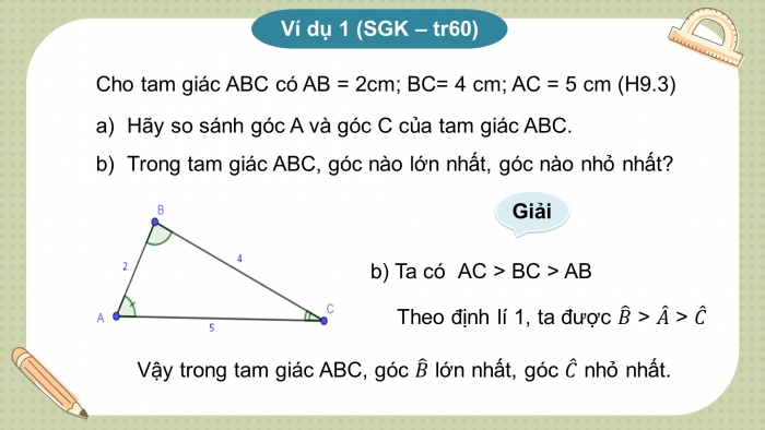 Giáo án điện tử toán 7 kết nối bài 31: Quan hệ giữa góc và cạnh đối diện trong một tam giác (2 tiết)