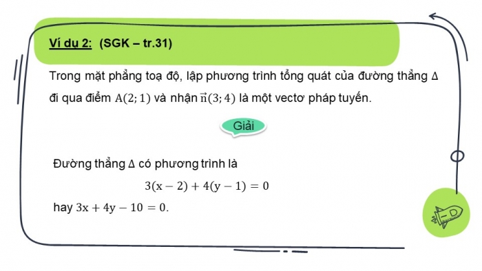 Giáo án điện tử toán 10 kết nối bài 19: Phương trình đường thẳng (2 tiết)