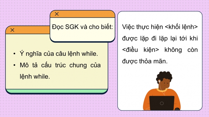 Giáo án điện tử tin học 10 kết nối bài 21: Câu lệnh lặp while (2 tiết)