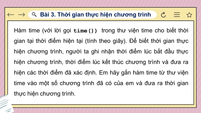 Giáo án điện tử tin học 10 cánh diều bài 11: Thực hành lập trình với hàm và thư viện