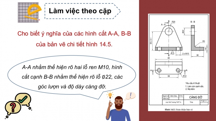 Giáo án điện tử công nghệ thiết kế 10 cánh diều bài 14: Bản vẽ chi tiết