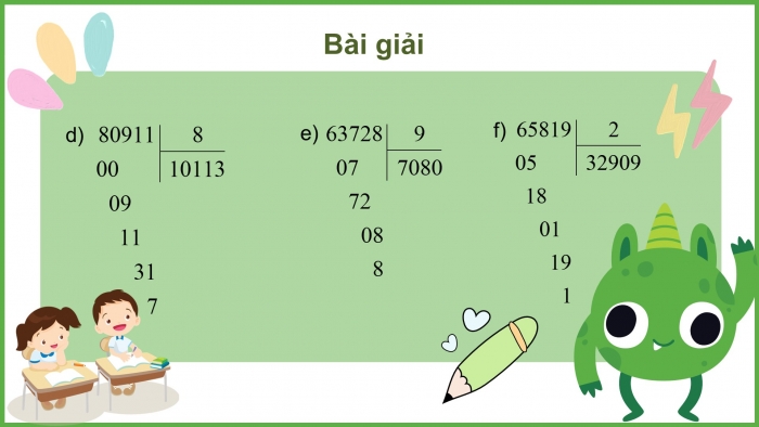 Giáo án điện tử toán 3 chân trời bài: Chia số có năm chữ số với số có một chữ số