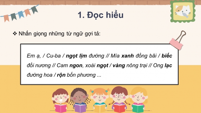 Giáo án điện tử tiếng việt 3 cánh diều tiết: bài đọc 1. Cu-Ba tươi đẹp