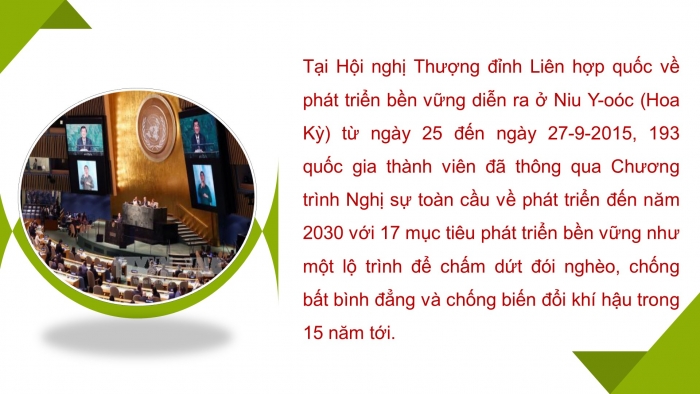 Giáo án điện tử địa lí 10 chân trời bài 40: Phát triển bền vững và tăng trưởng xanh