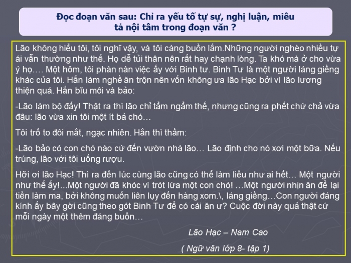 Giáo án điện tử ngữ văn 9 tiết: Ôn tập phần tập làm văn 