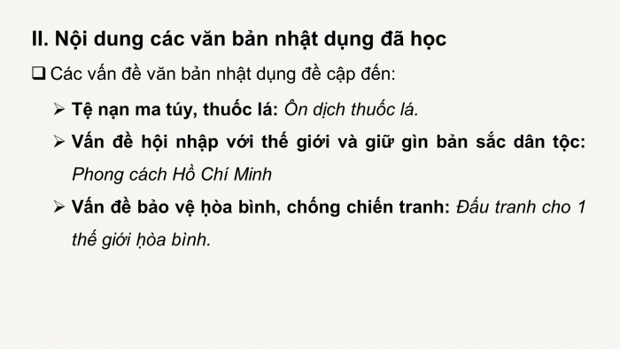 Giáo án điện tử ngữ văn 9 tiết: Tổng kết phần văn bản nhật dụng