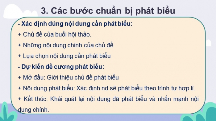 Giáo án điện tử Ngữ văn 12 bài: Phát biểu theo chủ đề