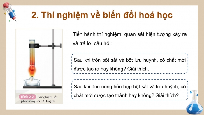 Giáo án điện tử KHTN 8 kết nối Bài 2: Phản ứng hoá học