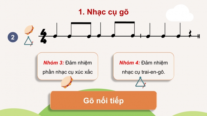 Giáo án điện tử Âm nhạc 4 kết nối Tiết 6: Ôn bài hát: Chim sáo; Nhạc cụ: Thể hiện nhạc cụ gõ, nhạc cụ giai điệu