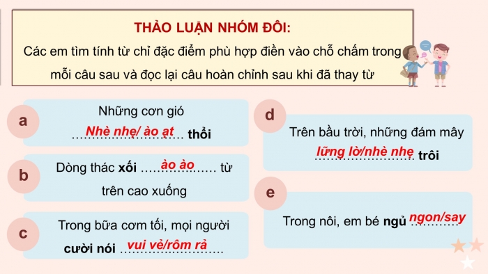 Giáo án điện tử Tiếng Việt 4 chân trời CĐ 2 Bài 7 Luyện từ và câu: Luyện tập về tính từ